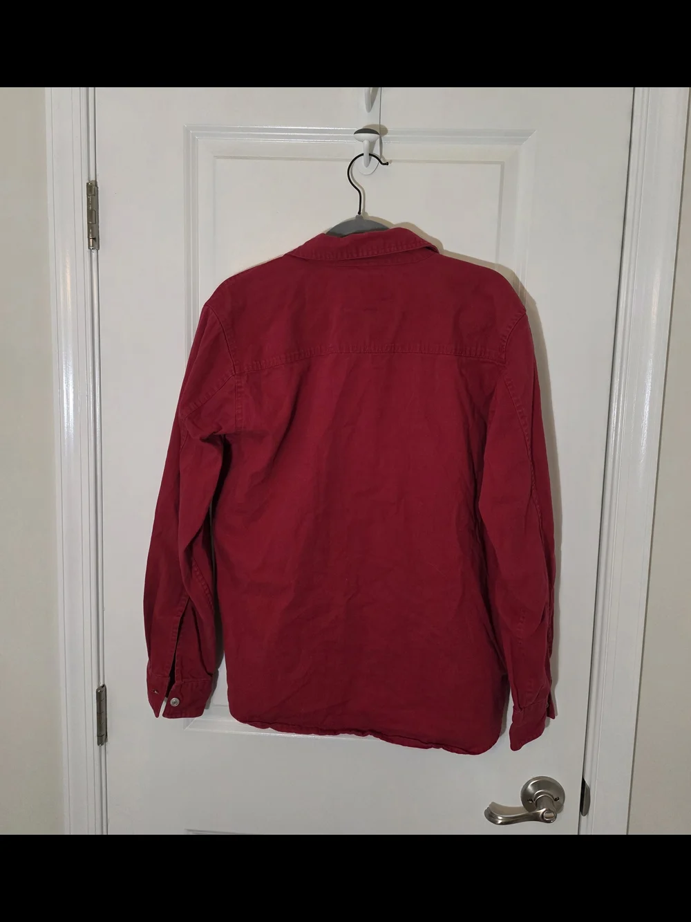 Levi's Two Horse Brand Mens Long Sleeve Shirt Button Up Red Denim Size Medium